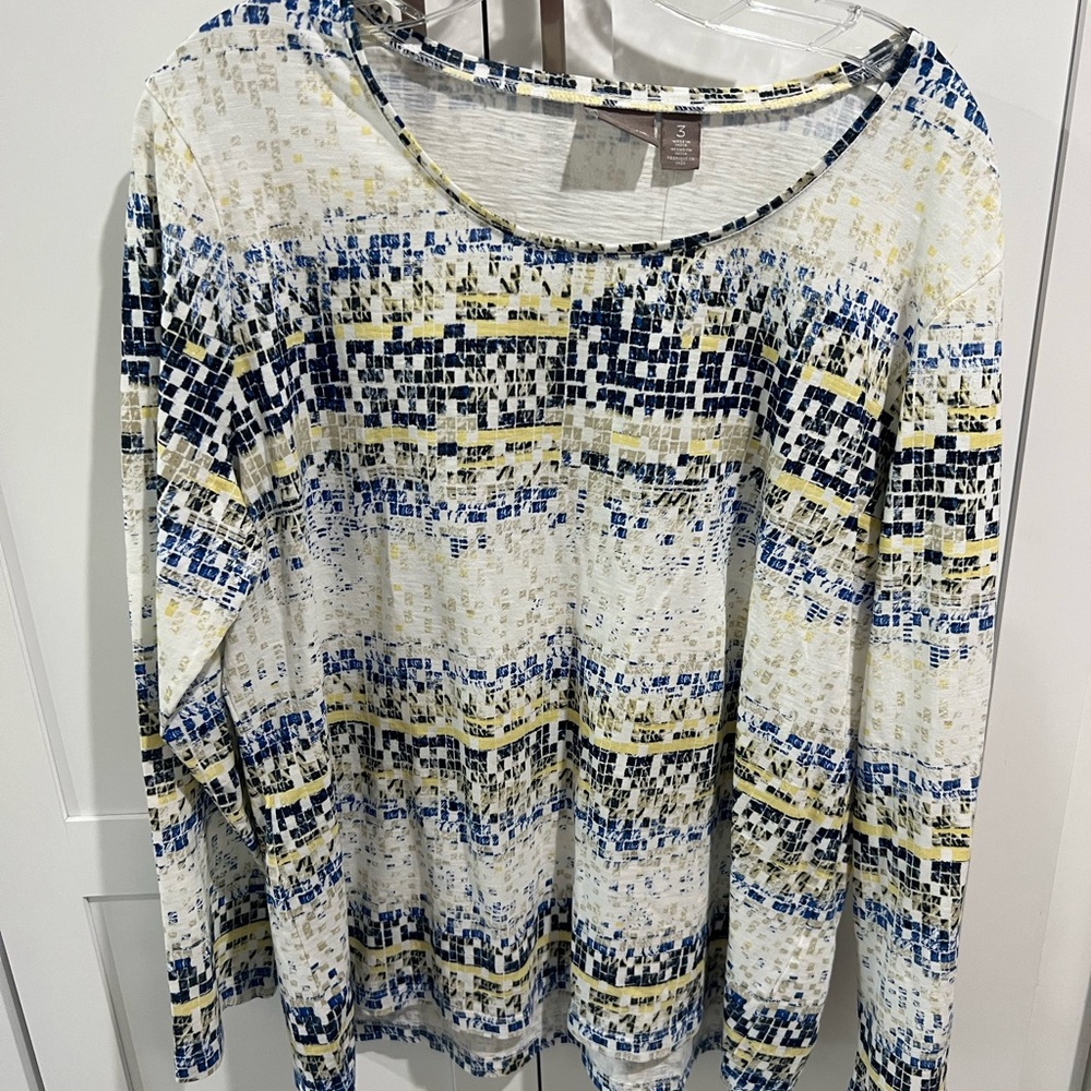 Patterned Long Sleeve Women's Top